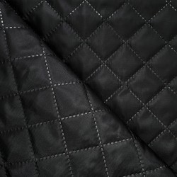 Стеганая подкладочная ткань с синтепоном (100гр/м2), цвет Черный (на отрез)  в Таганроге