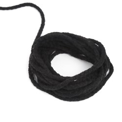Шнур для одежды тип 2, цвет Чёрный (плетено-вязаный/полиэфир)  в Таганроге
