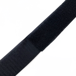 Контактная лента 40мм (38мм) цвет Черный (велькро-липучка, на отрез)  в Таганроге